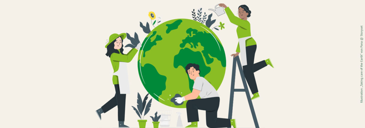 Illustration: „Taking care of the Earth“ von Pana @ Storyset
